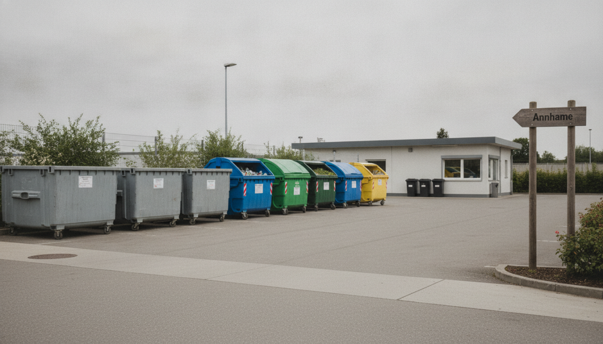 Kommunaler Wertstoffhof mit Containern