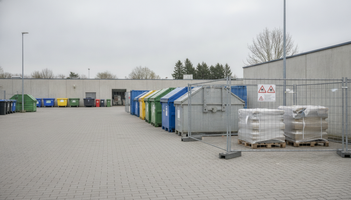 Kommunaler Wertstoffhof mit Containern
