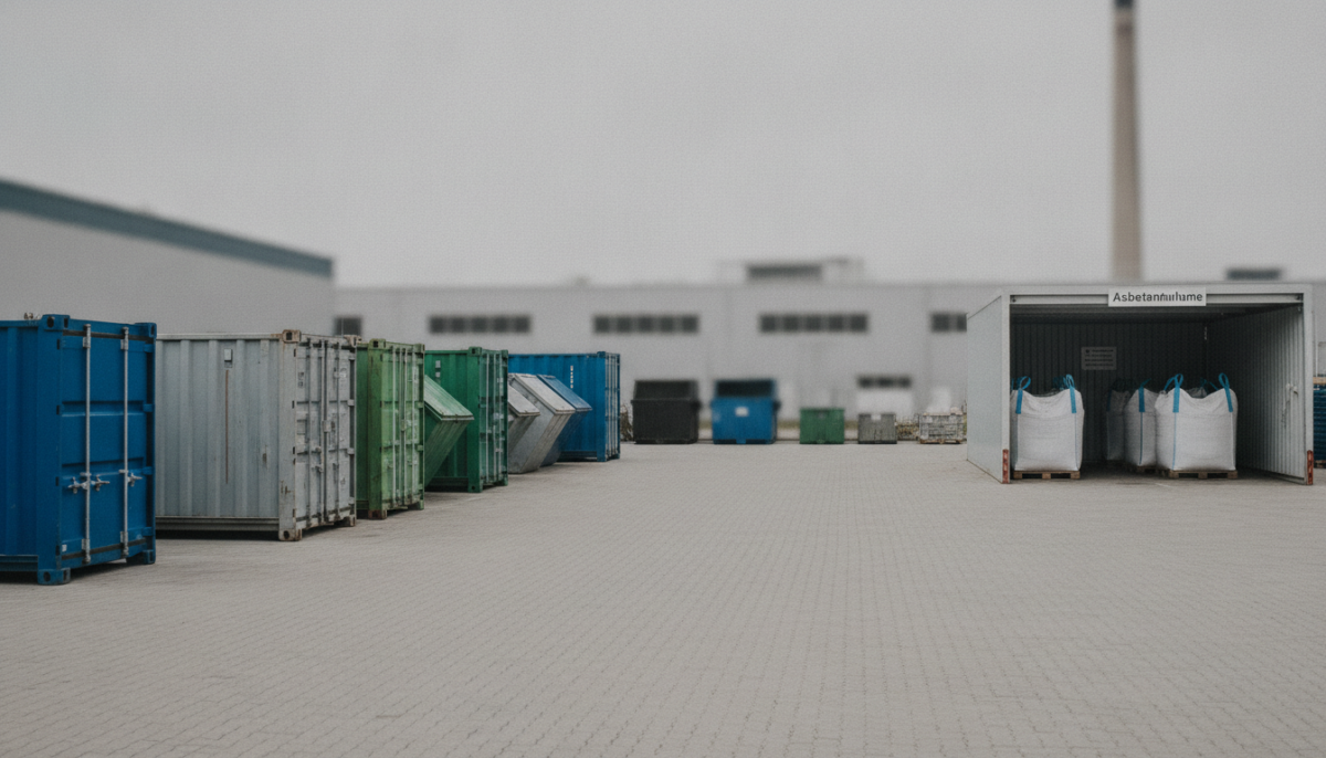 Kommunaler Wertstoffhof mit Containern
