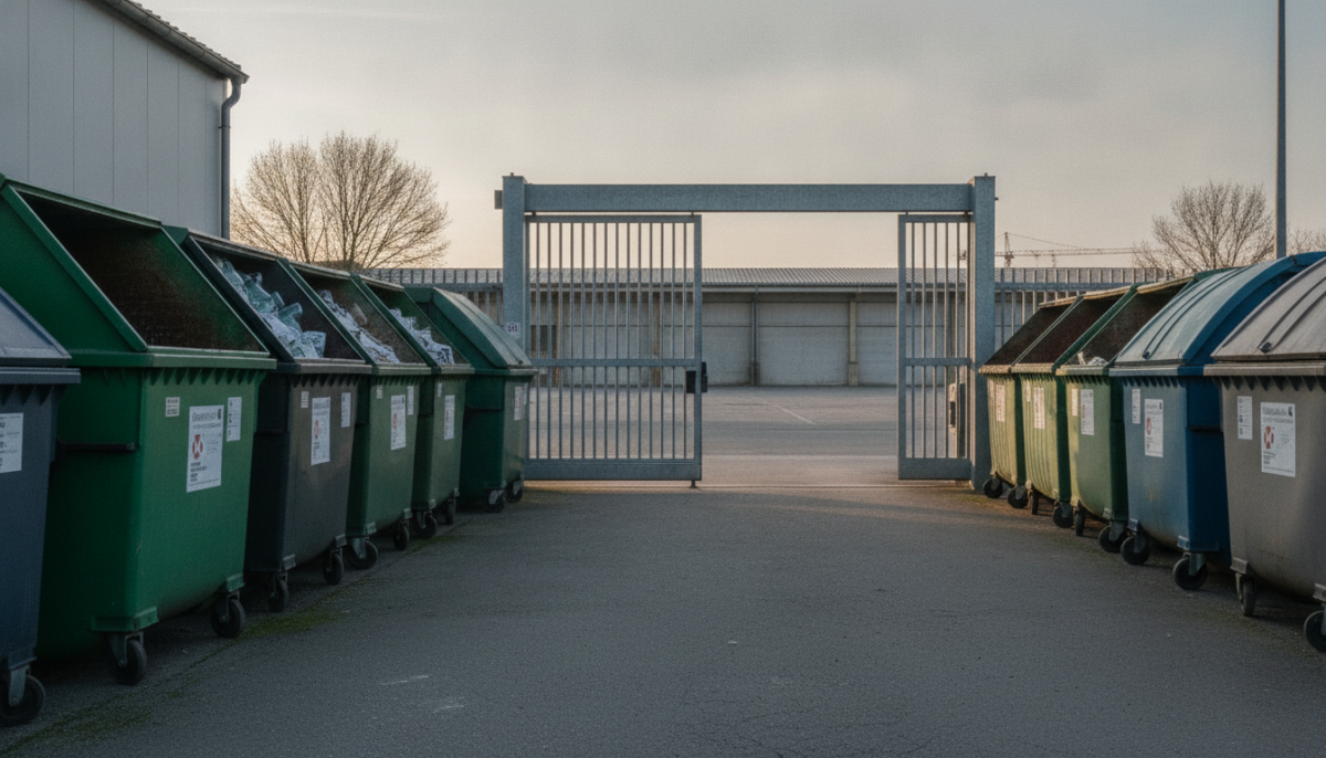 Kommunaler Wertstoffhof mit Containern