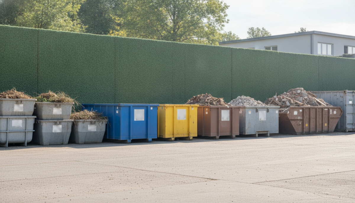 Kommunaler Wertstoffhof mit Containern