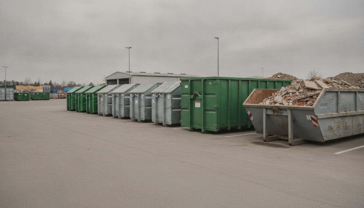 Kommunaler Wertstoffhof mit Containern