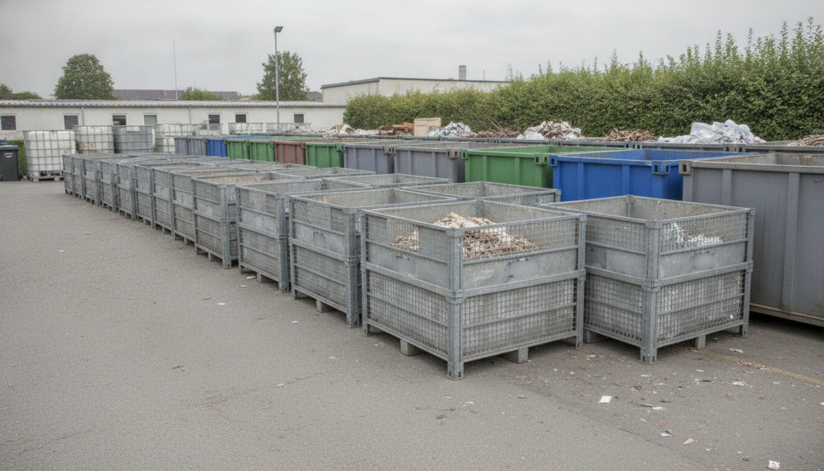 Kommunaler Wertstoffhof mit Containern