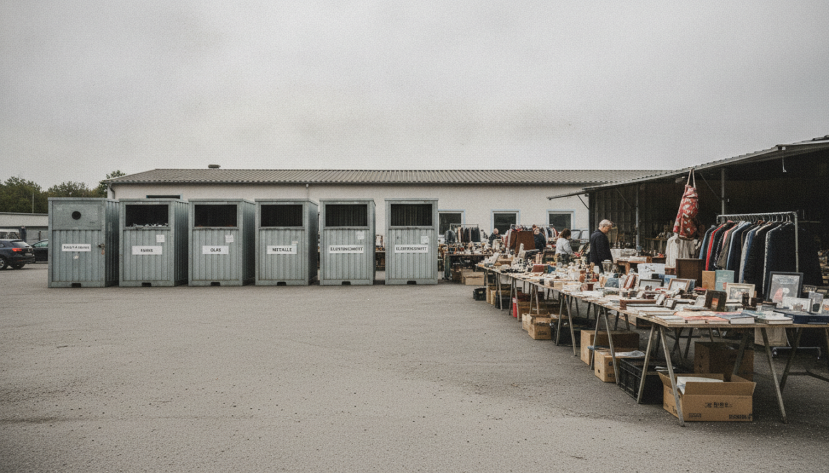Kommunaler Wertstoffhof mit Containern