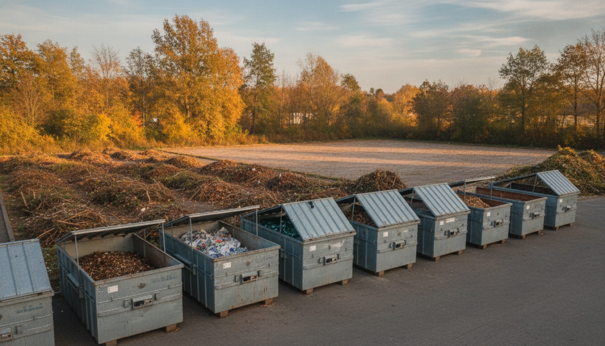 Kommunaler Wertstoffhof mit Containern