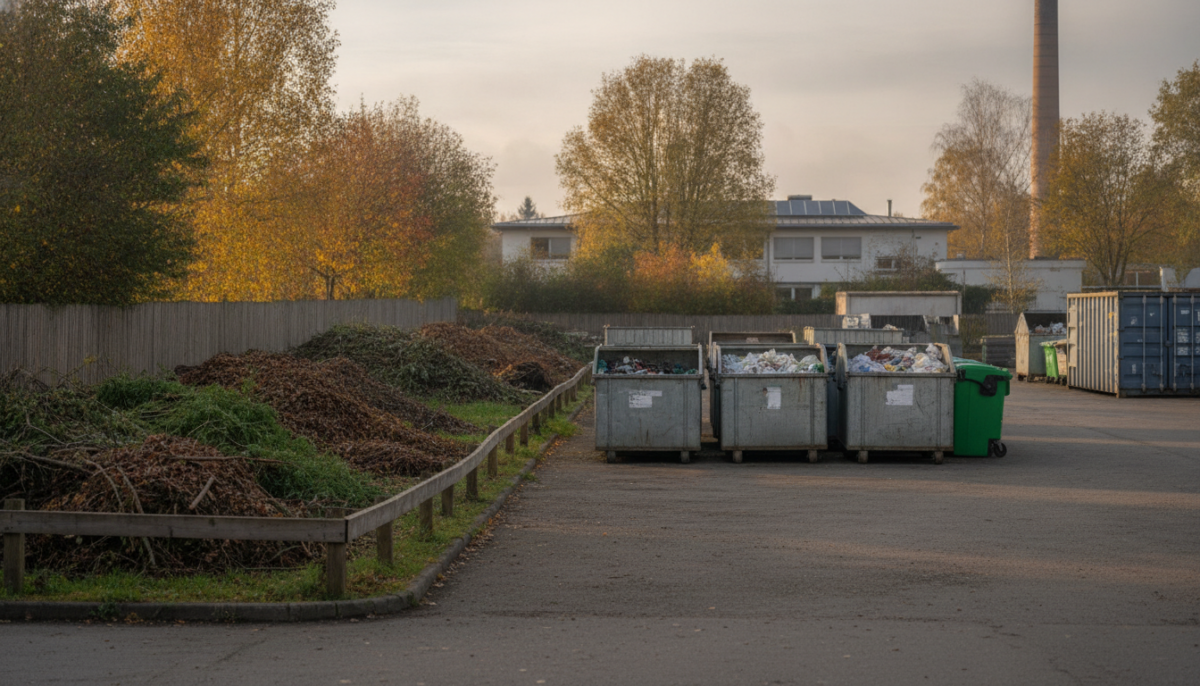 Kommunaler Wertstoffhof mit Containern