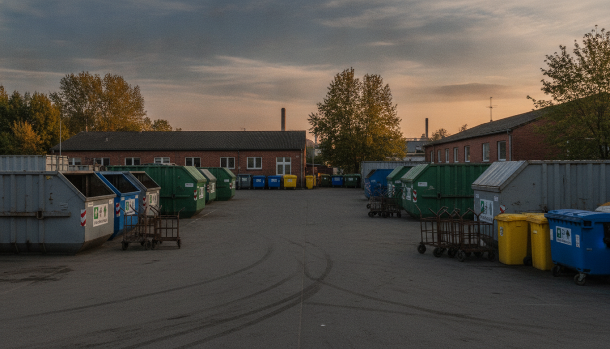 Kommunaler Wertstoffhof mit Containern