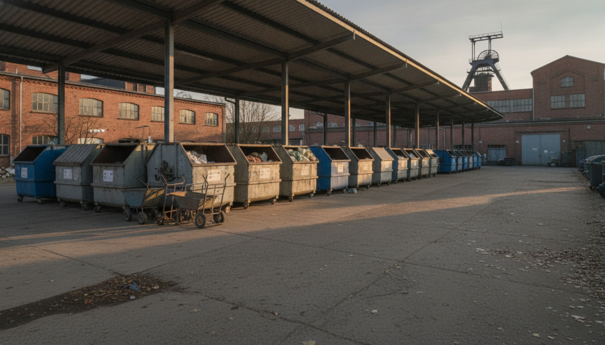 Kommunaler Wertstoffhof mit Containern