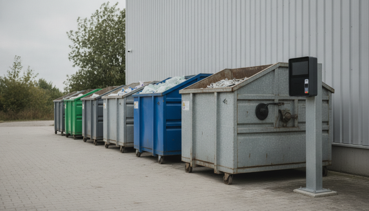 Kommunaler Wertstoffhof mit Containern