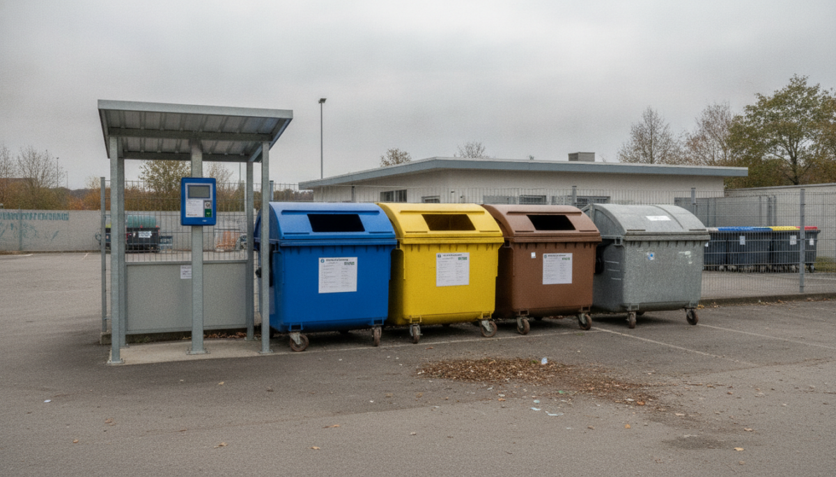 Kommunaler Wertstoffhof mit Containern