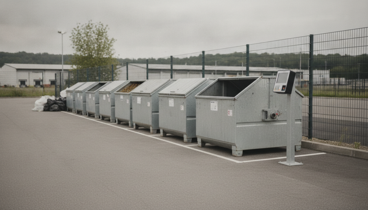 Kommunaler Wertstoffhof mit Containern