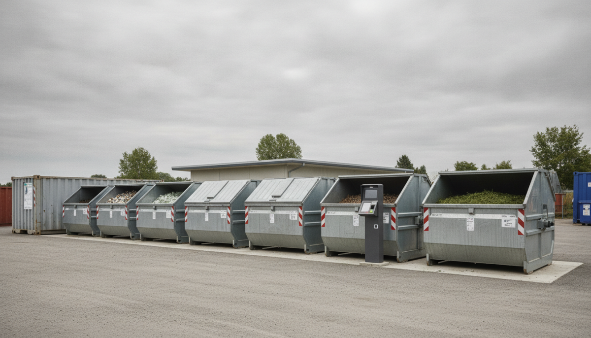 Kommunaler Wertstoffhof mit Containern