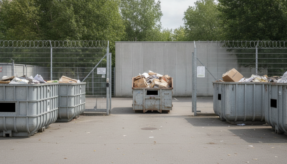 Kommunaler Wertstoffhof mit Containern