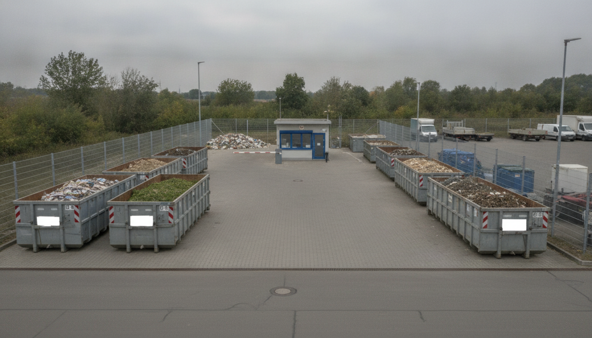 Kommunaler Wertstoffhof mit Containern