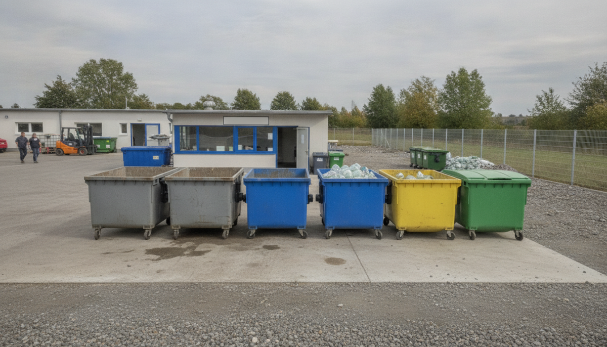 Kommunaler Wertstoffhof mit Containern