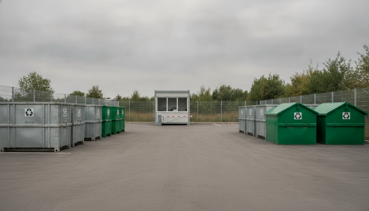 Kommunaler Wertstoffhof mit Containern
