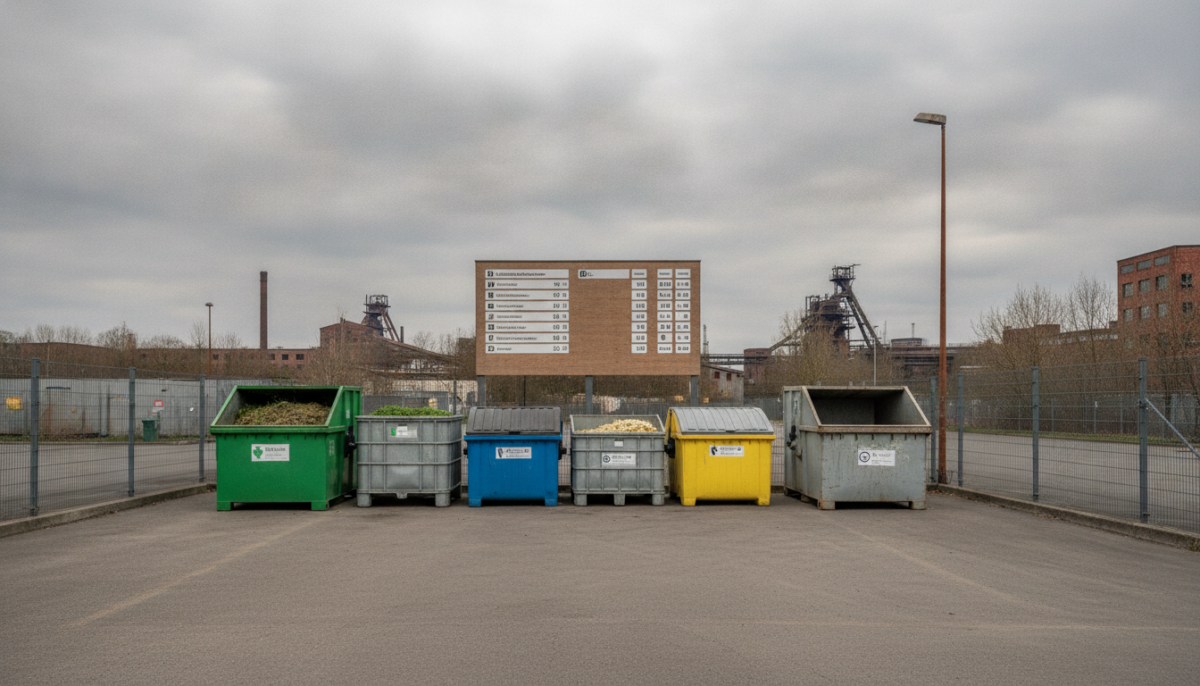 Kommunaler Wertstoffhof mit Containern