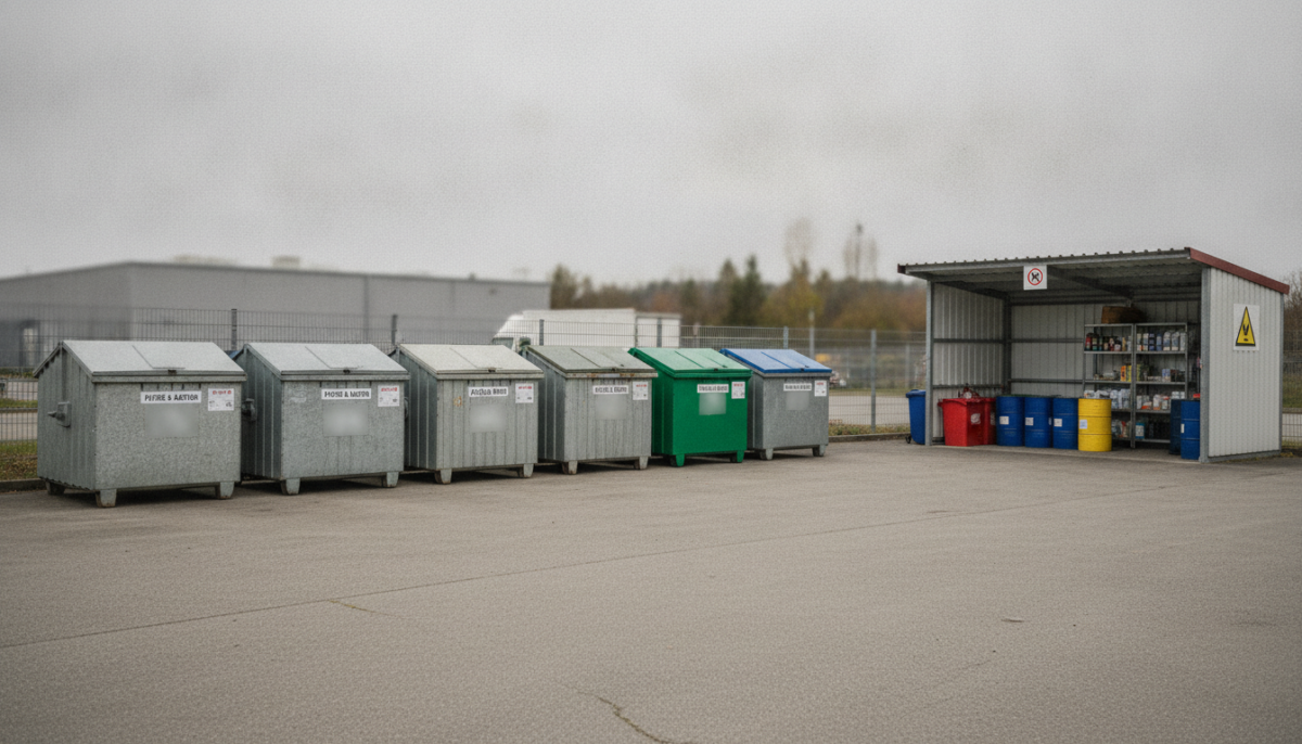 Kommunaler Wertstoffhof mit Containern