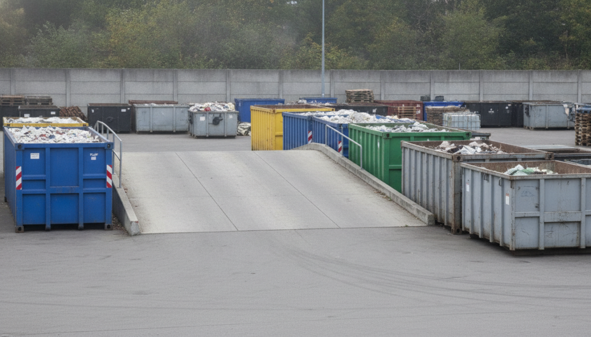 Kommunaler Wertstoffhof mit Containern