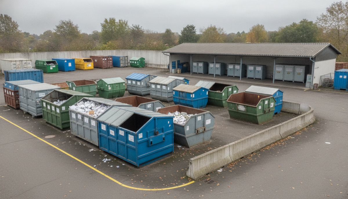 Kommunaler Wertstoffhof mit Containern