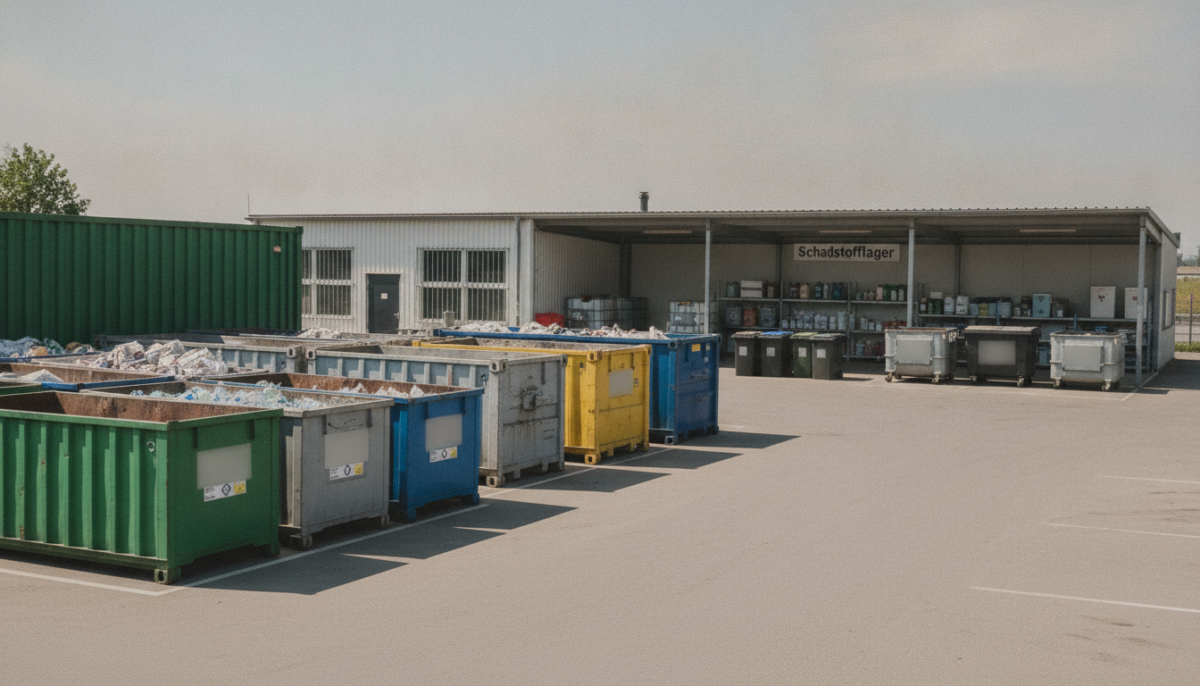 Kommunaler Wertstoffhof mit Containern