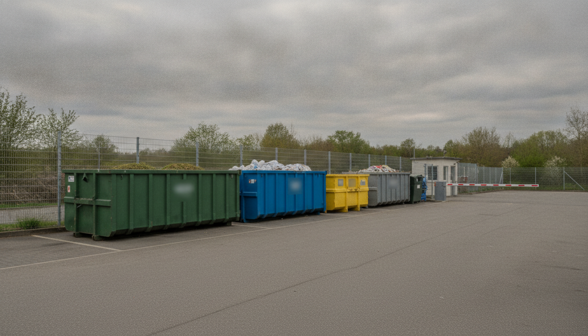 Kommunaler Wertstoffhof mit Containern