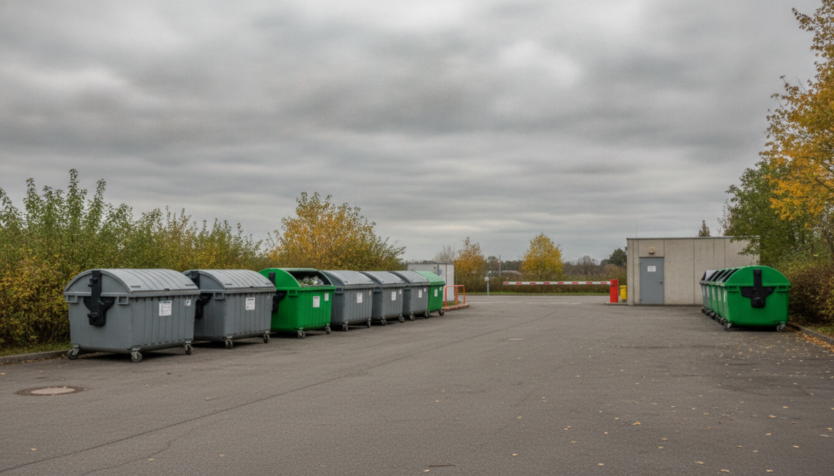 Kommunaler Wertstoffhof mit Containern