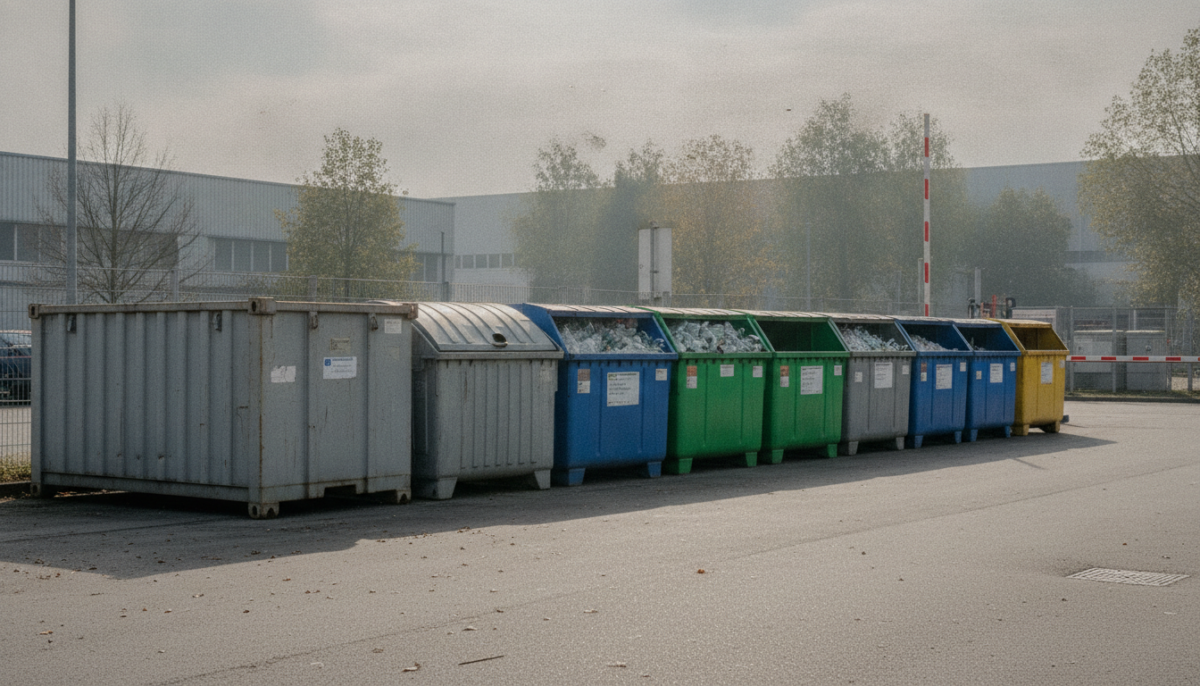 Kommunaler Wertstoffhof mit Containern