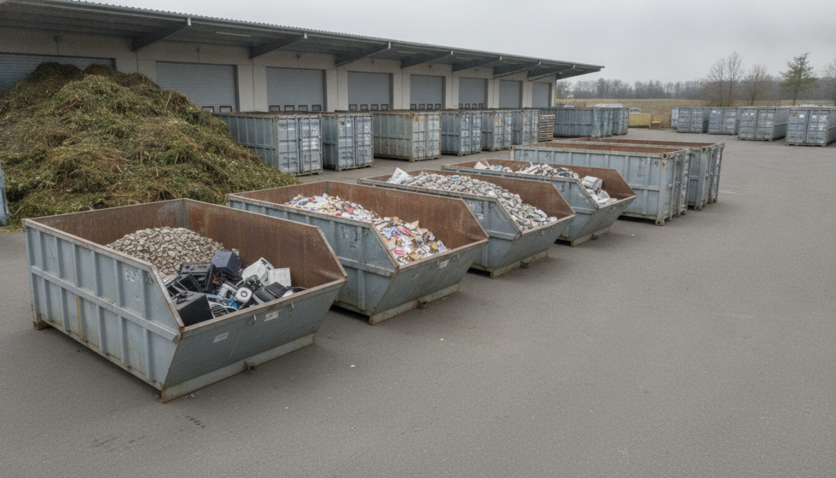 Kommunaler Wertstoffhof mit Containern