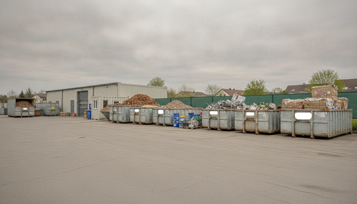 Kommunaler Wertstoffhof mit Containern