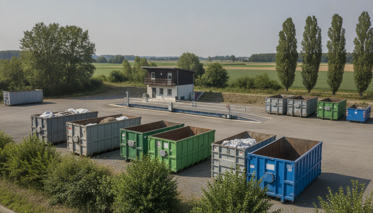 Kommunaler Wertstoffhof mit Containern