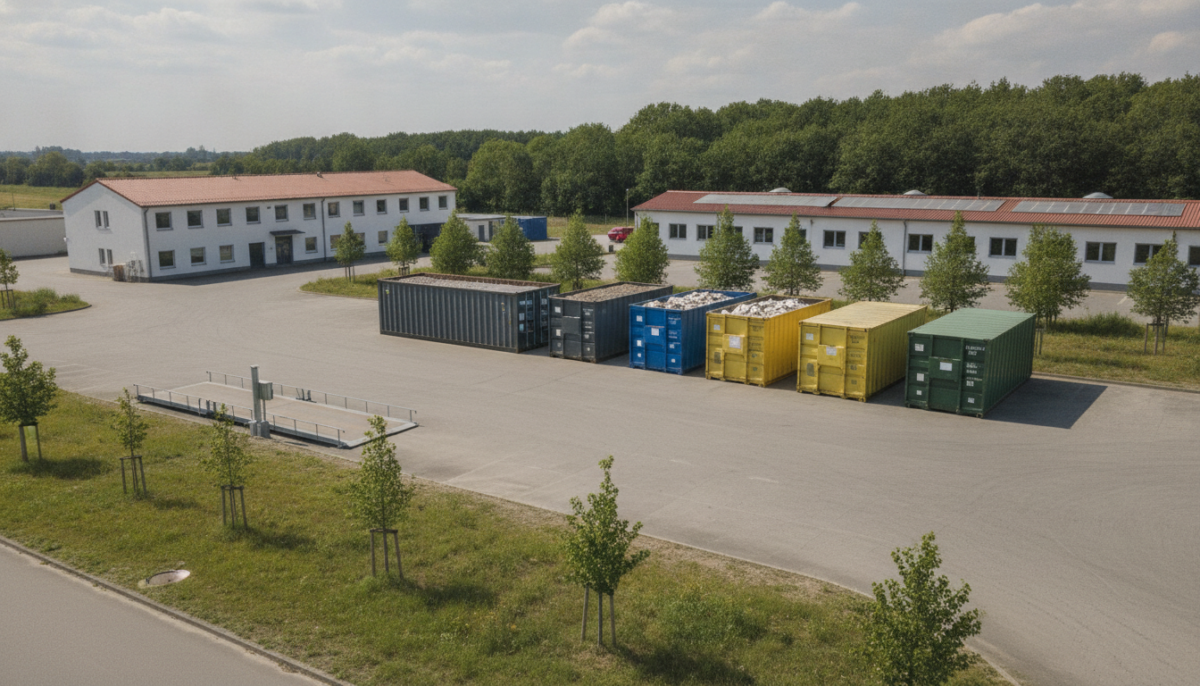 Kommunaler Wertstoffhof mit Containern