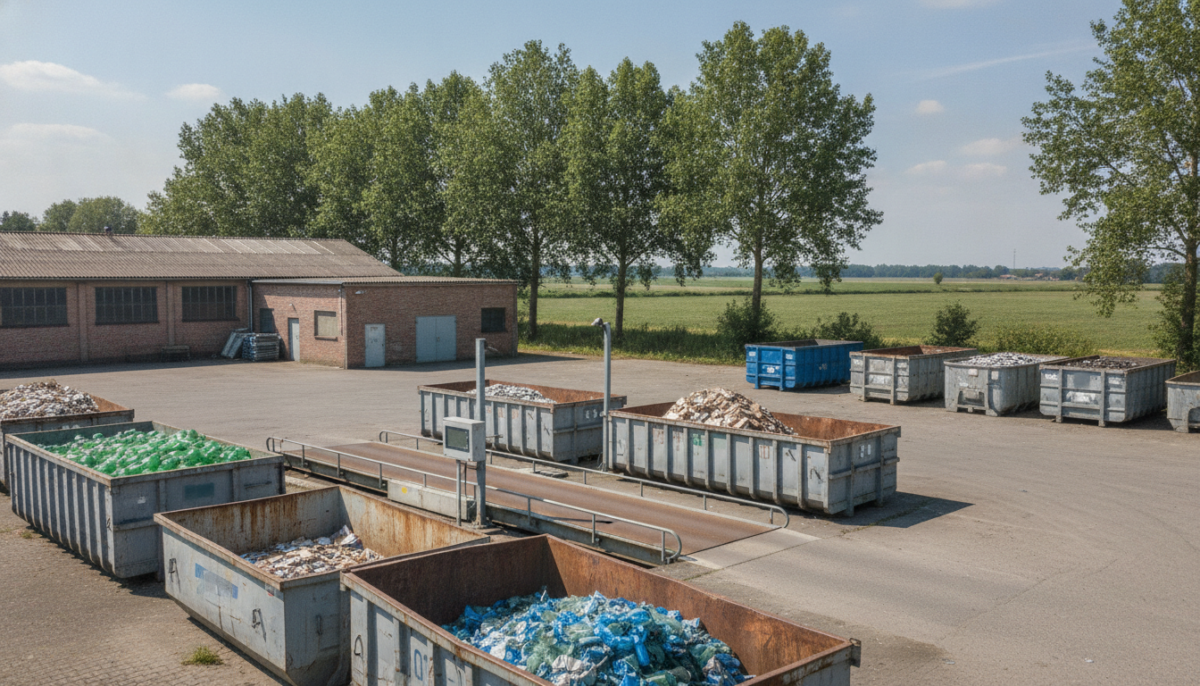 Kommunaler Wertstoffhof mit Containern
