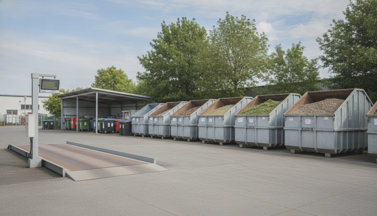Kommunaler Wertstoffhof mit Containern