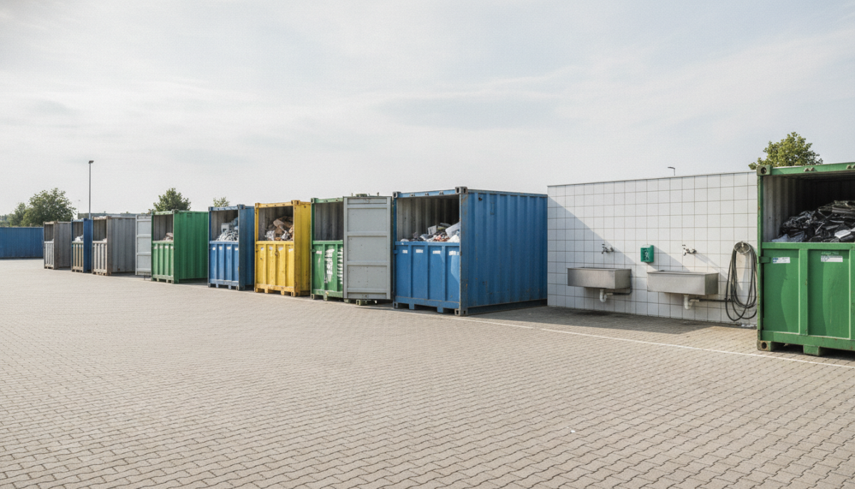 Kommunaler Wertstoffhof mit Containern