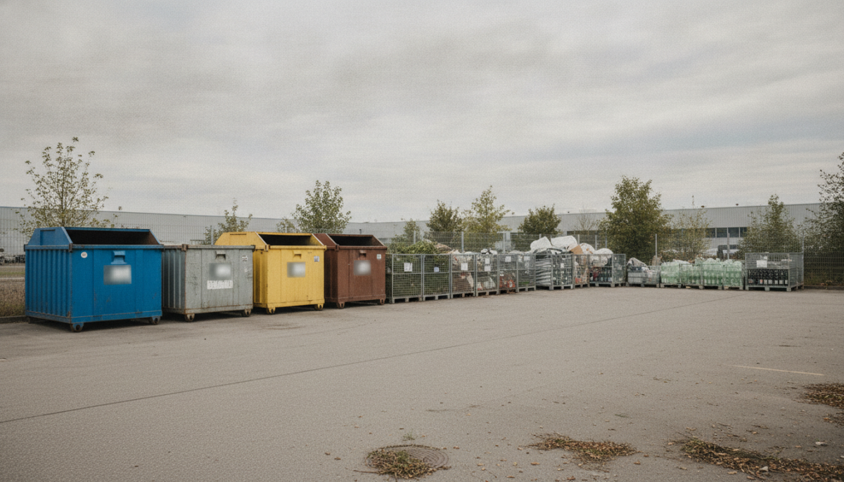 Kommunaler Wertstoffhof mit Containern