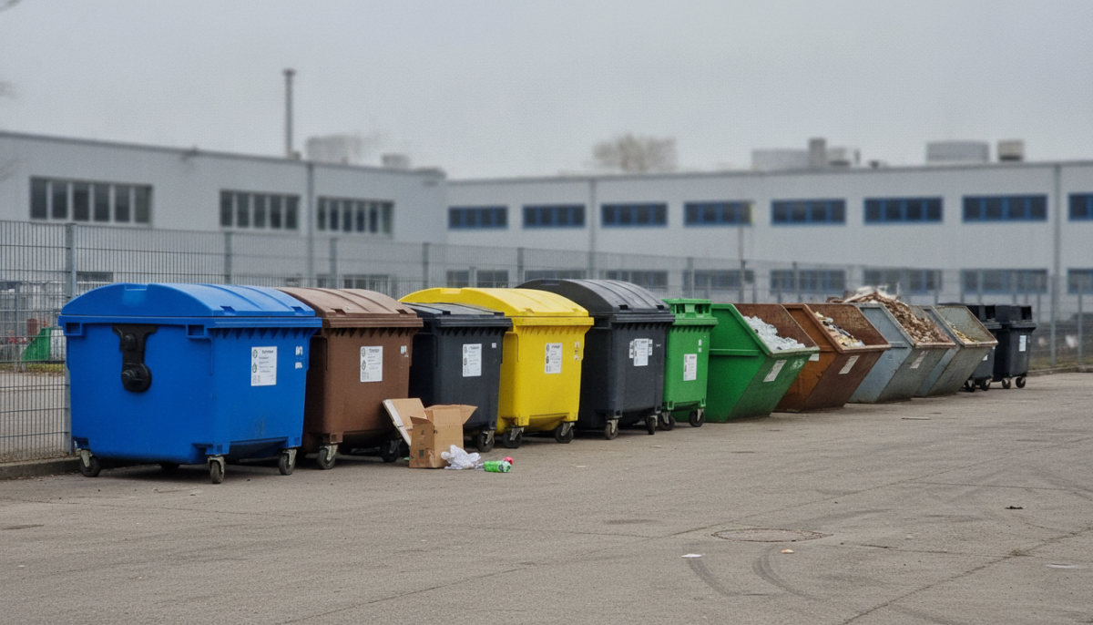 Kommunaler Wertstoffhof mit Sammelcontainern