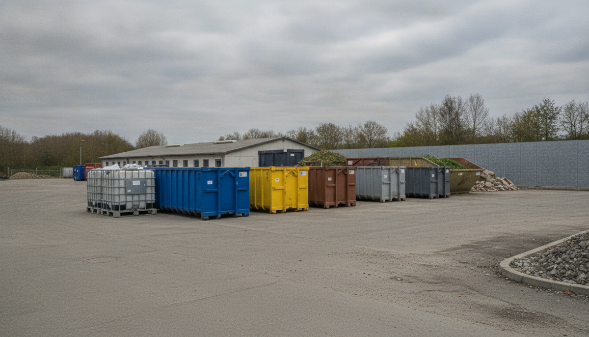 Kommunaler Wertstoffhof mit Sammelcontainern