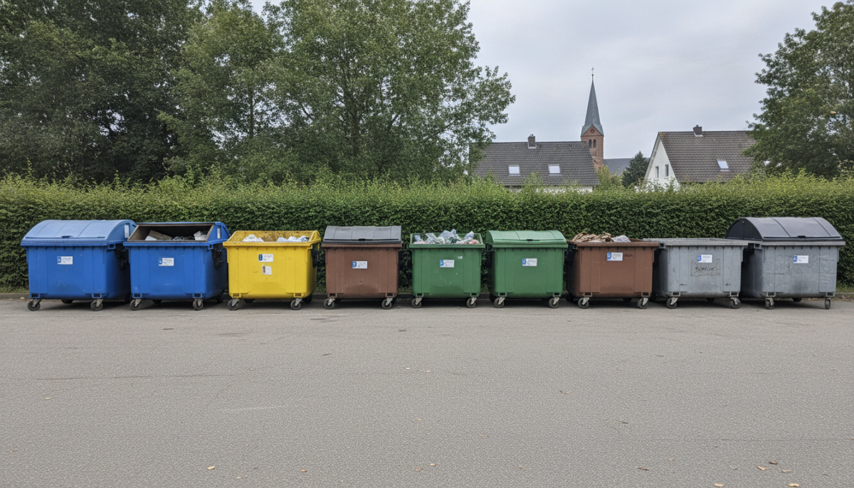 Kommunaler Wertstoffhof mit Sammelcontainern