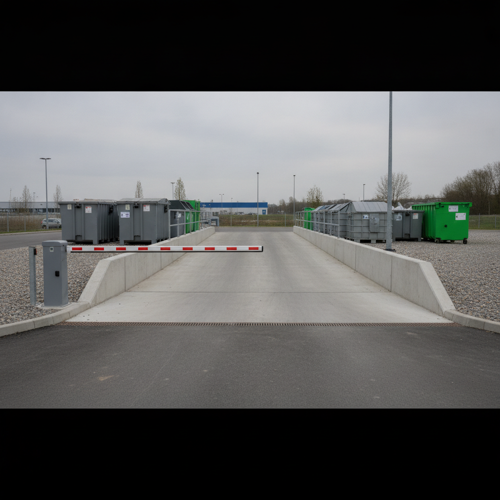 Sammelcontainer auf einem kommunalen Wertstoffhof