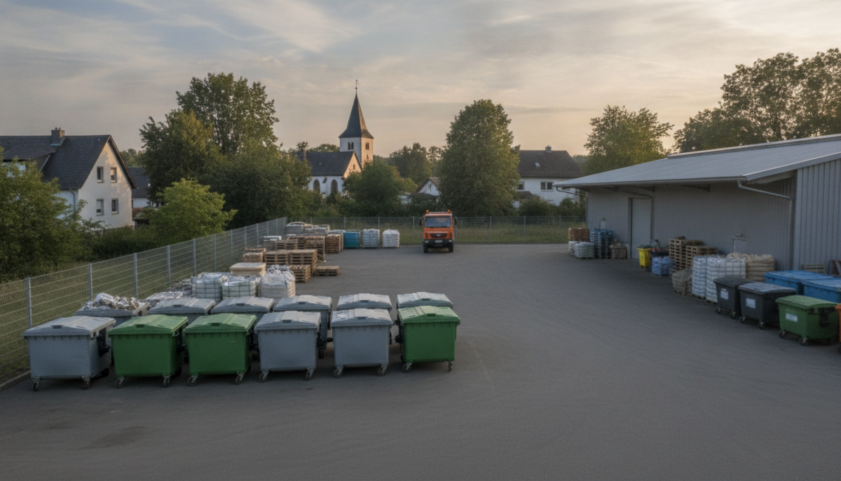 Kommunaler Wertstoffhof neben einem Bauhof