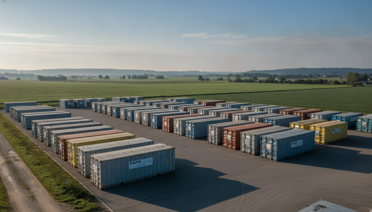 Kommunales Wertstoffzentrum mit Containern