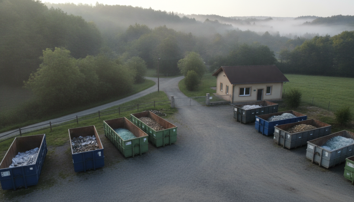 Kommunales Wertstoffzentrum mit Containern