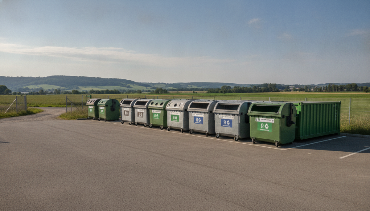 Kommunales Wertstoffzentrum mit Containern