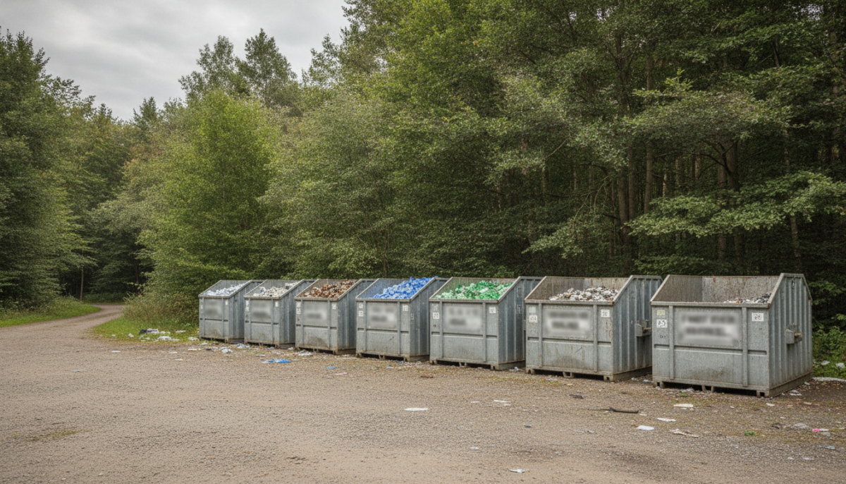 Kommunales Wertstoffzentrum mit Containern