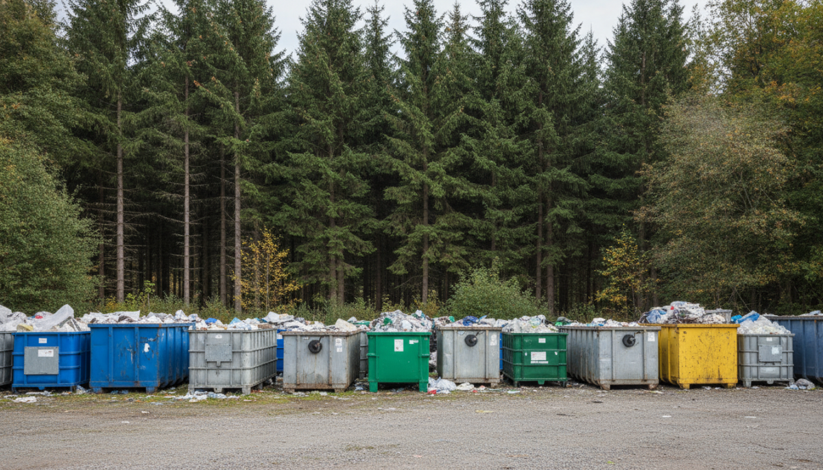 Kommunales Wertstoffzentrum mit Containern