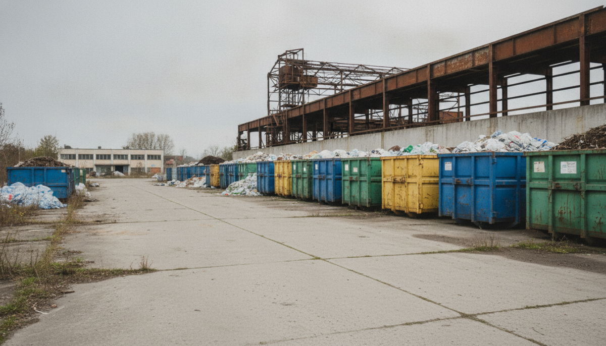 Kommunales Wertstoffzentrum mit Containern