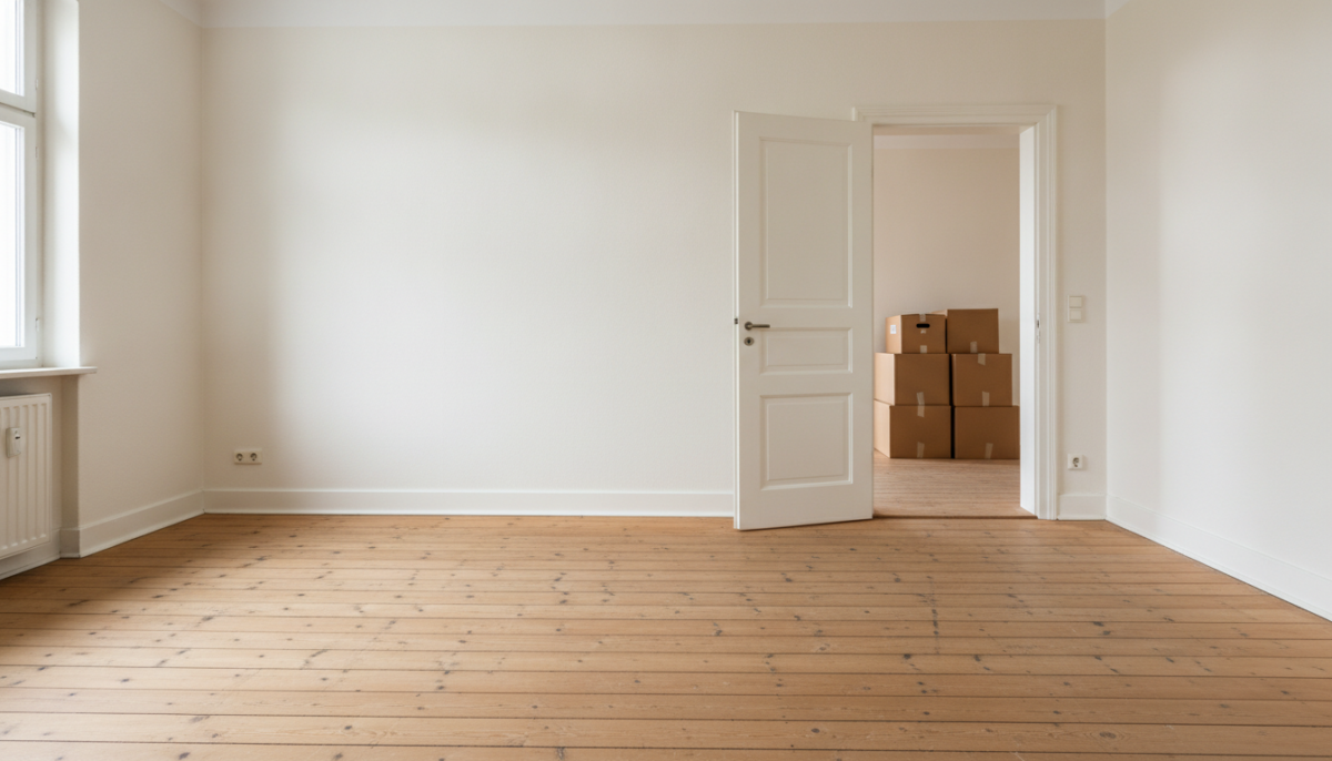 Leergeraeumtes Zimmer nach einer Entruempelung