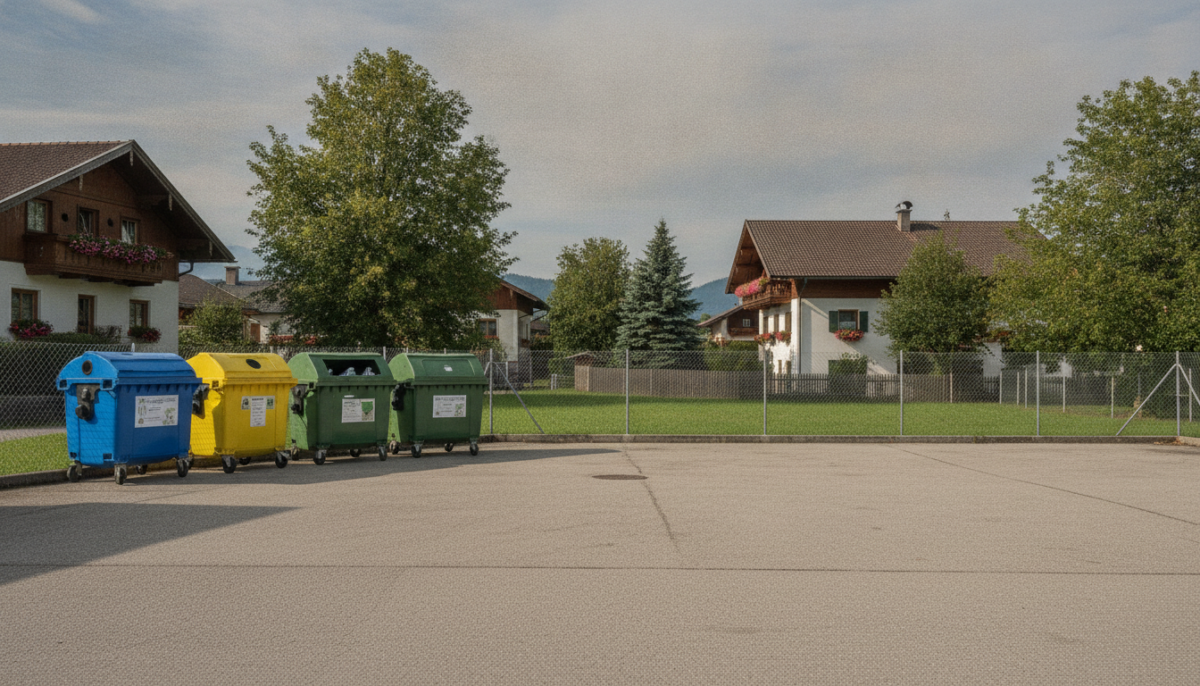 Sehr kleiner Wertstoffhof mit wenigen Containern