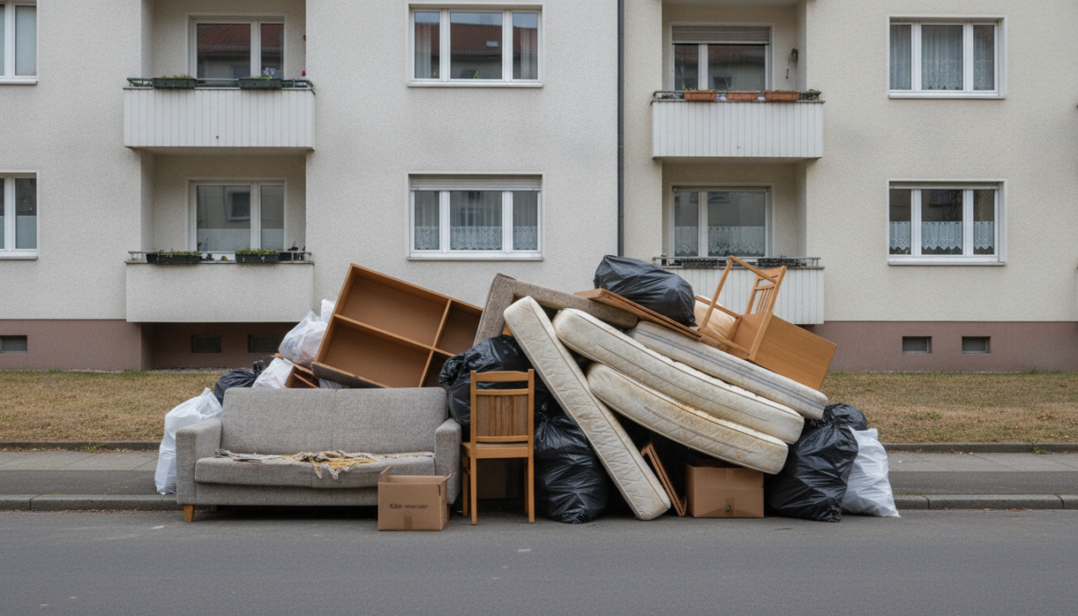 Zur Abholung bereitgestellter Sperrmuell